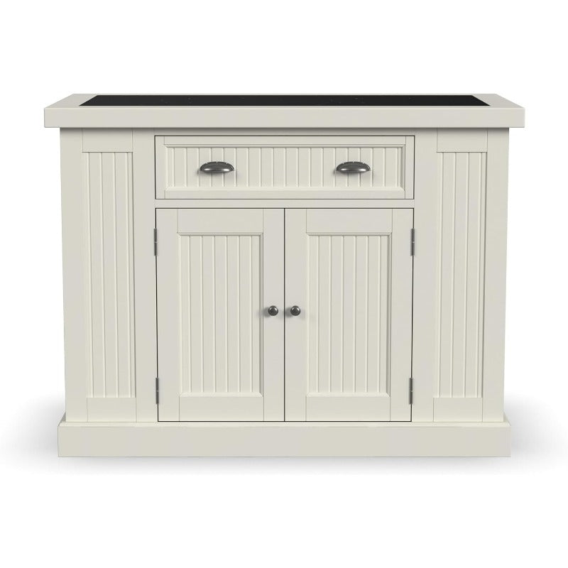Nantucket White Kitchen Island for Living Room and Kitchen Use Easy To Assemble