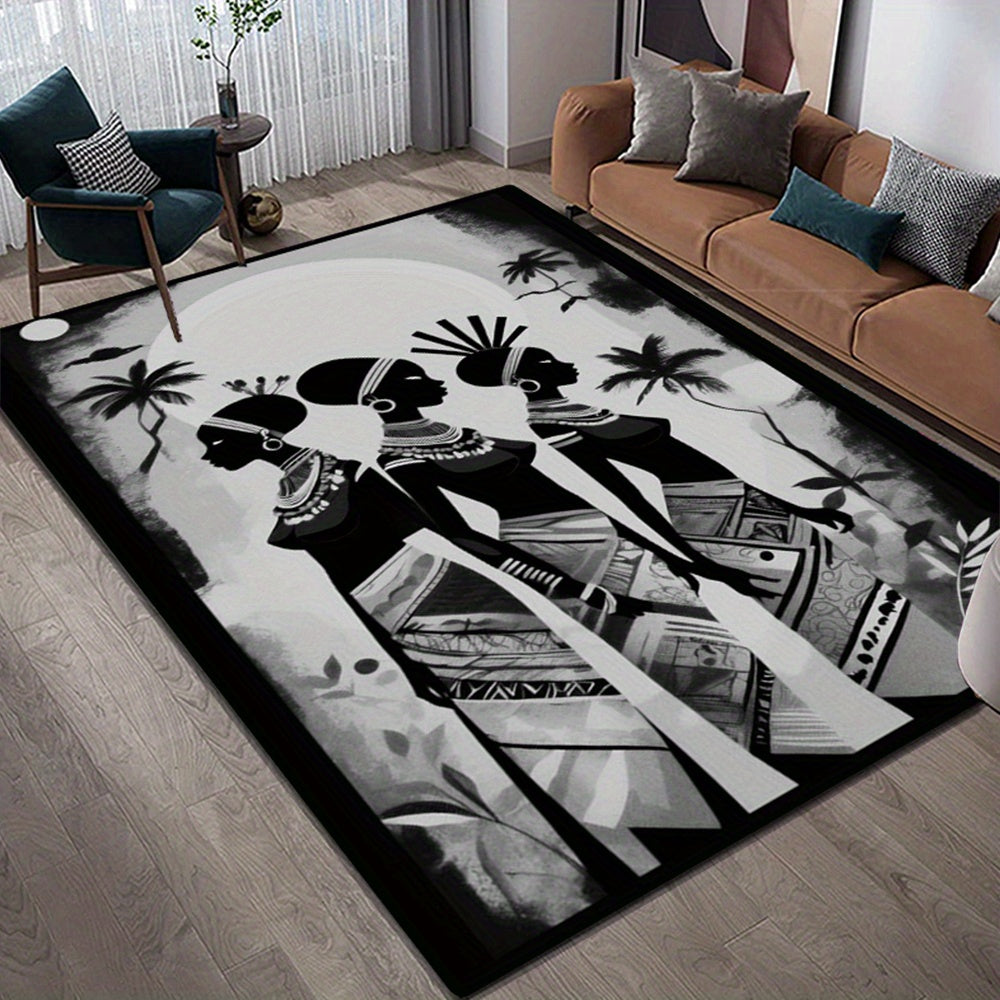 African Women Area Rug - Crystal Velvet Non-Slip 800g/m²