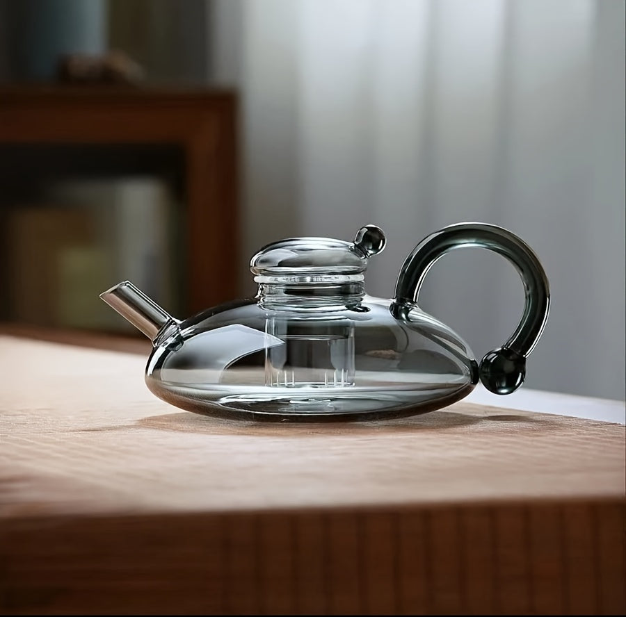 High Borosilicate Heat-Resistant Glass Teapot, an Essential Teapot for The Tea Table, a Stylish Teapot for Brewing Tea, Suitable for Use on Open Flames And Electric Ceramic Stoves, a Charming Teapot for Gifting to a Lo