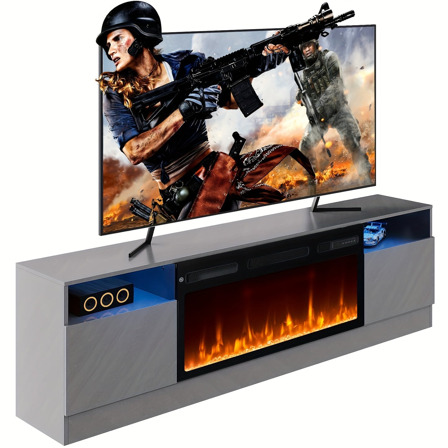 Fireplace TV Stand - 36" Electric LED for 70-80" TVs