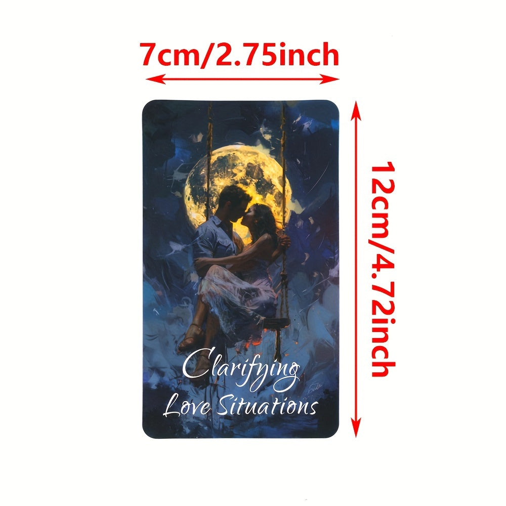 Love & Relationship Oracle Cards - Easy Tarot Deck for Beginners, English Version, Mixed Colors, Paper Material, 56 Cards - Perfect for Fortune Telling & Guiding Through Love Situations