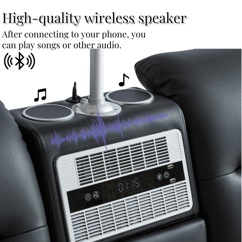 Luxury King Size Smart Bed Frame with 720P Projector, Massage, USB Ports,Music Speaker, Storage Drawers & Adjustable Headboard - Black