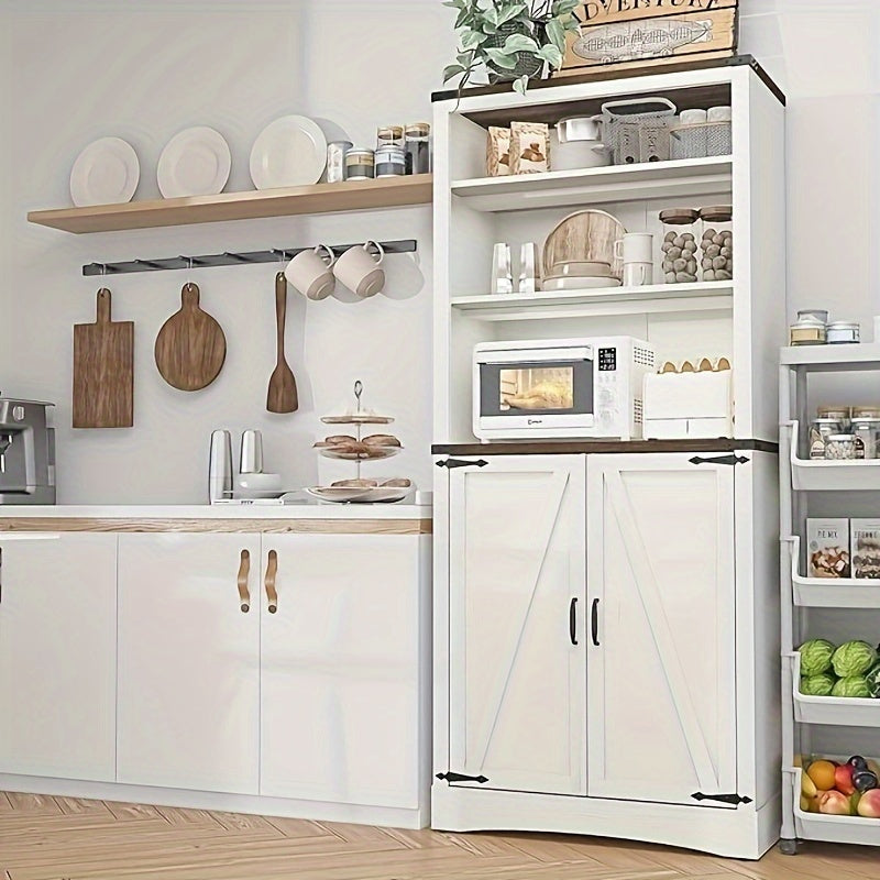 71 " Farmhouse Tall Storage Cabinet with Load-Bearing Steel Pipe
Adjustable Shelves
Kitchen Pantry Storage Cabinet with 2 Barn Doors
Storage Cabinet for Kitchen
Dining Room
Bathroom ( White )