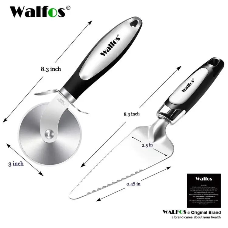 WALFOS Stainless Steel Pizza Cutter with Anti-Slip Handle Eco-Friendly Professional Wheel for Pizza Waffles Cookies