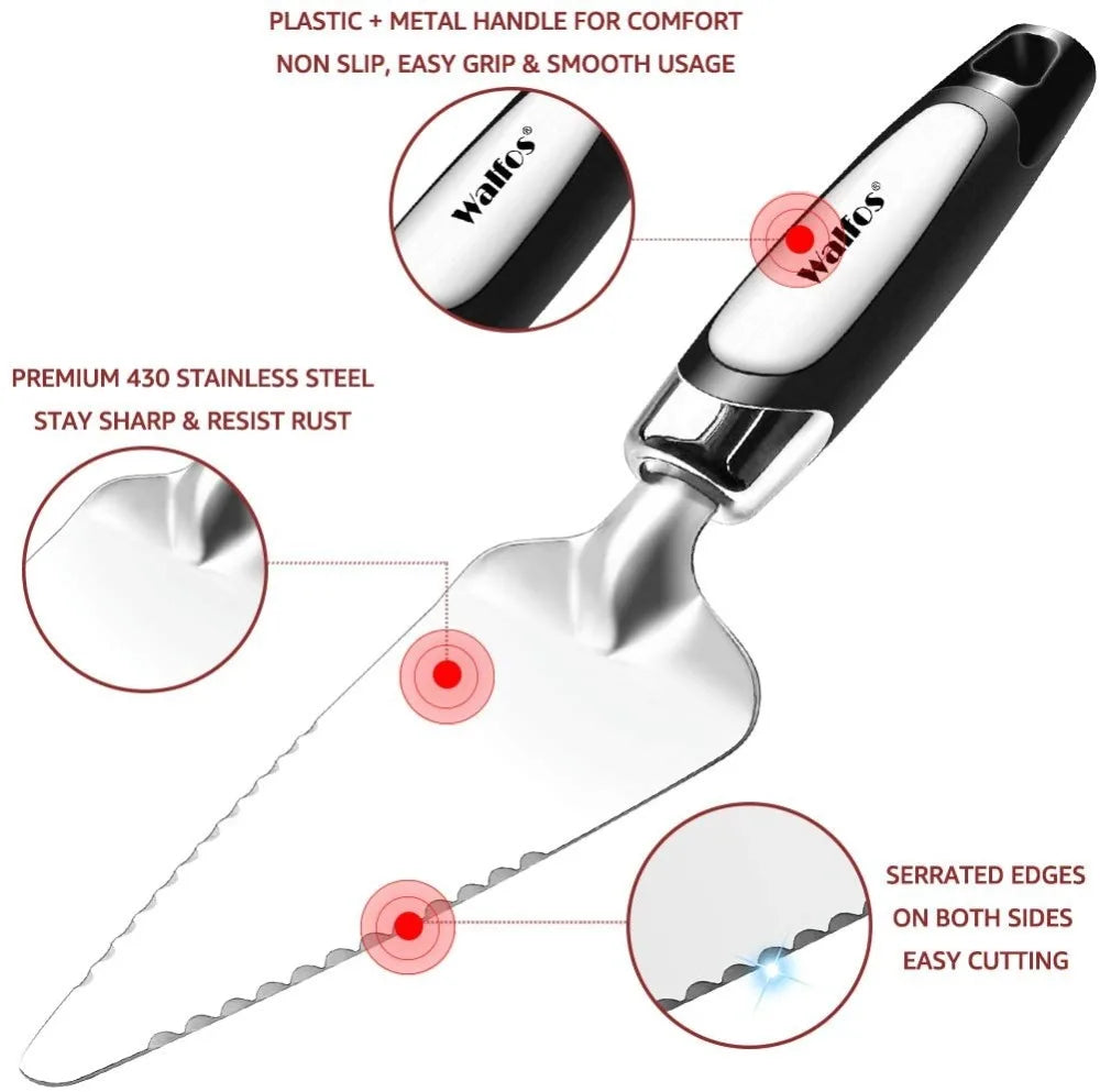 WALFOS Stainless Steel Pizza Cutter with Anti-Slip Handle Eco-Friendly Professional Wheel for Pizza Waffles Cookies
