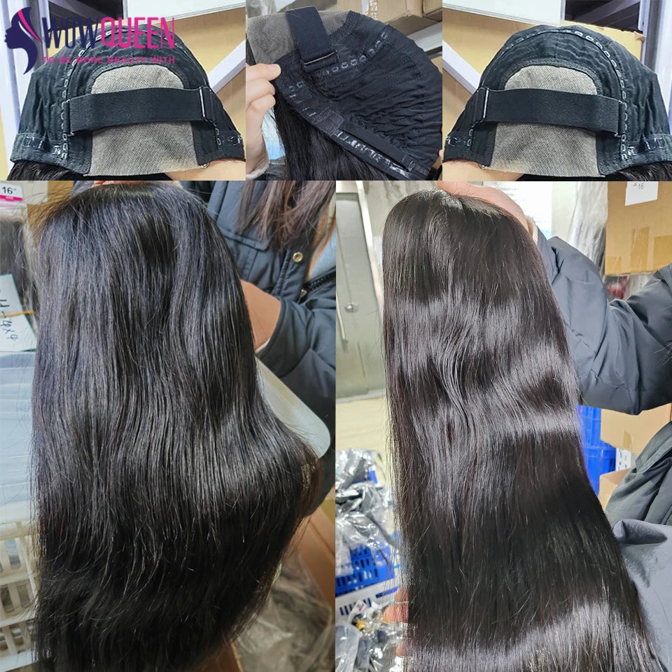 4x4 Pre-Cut Transparent Lace Closure Wig Straight Glueless Human Hair Wig For Women Ready To Wear Pre Plucked Brazilian Hair