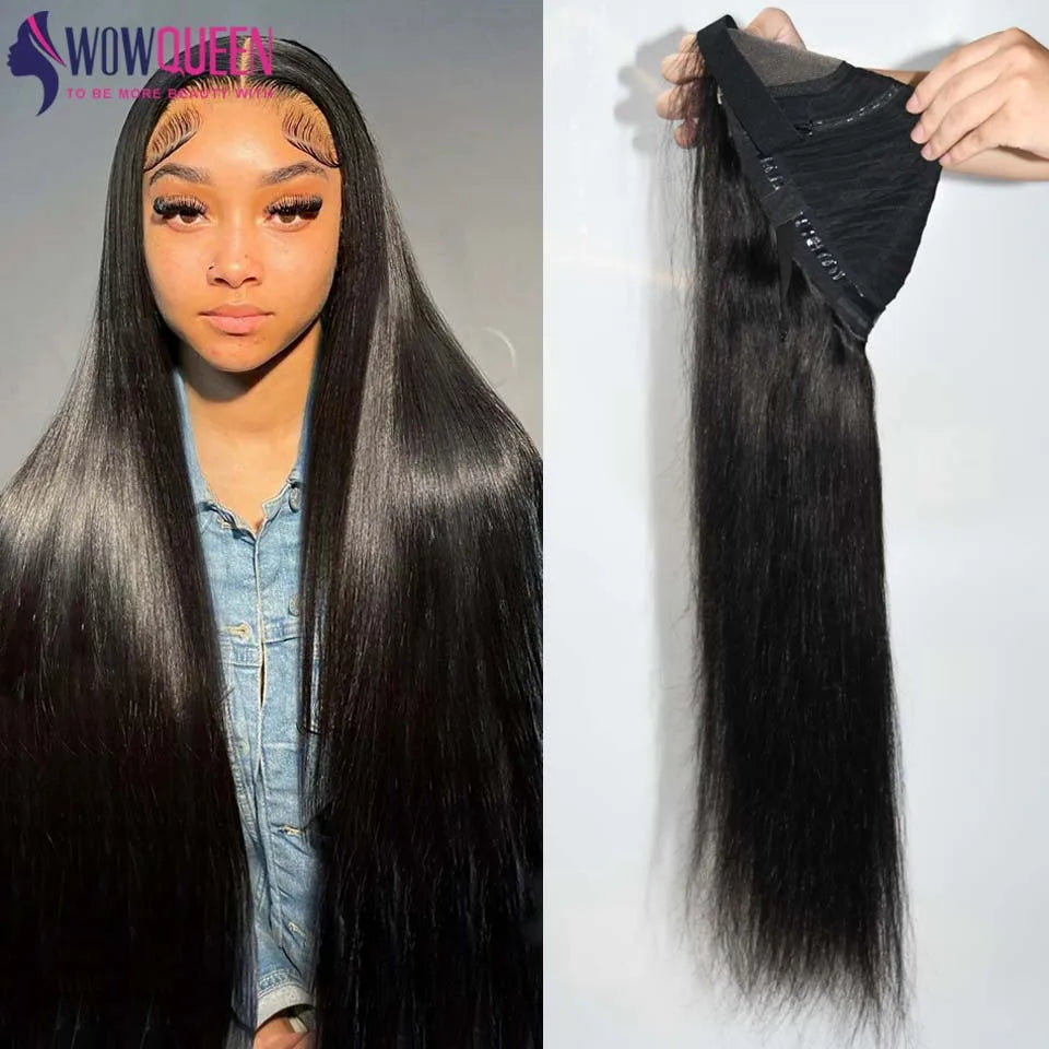 4x4 Pre-Cut Transparent Lace Closure Wig Straight Glueless Human Hair Wig For Women Ready To Wear Pre Plucked Brazilian Hair