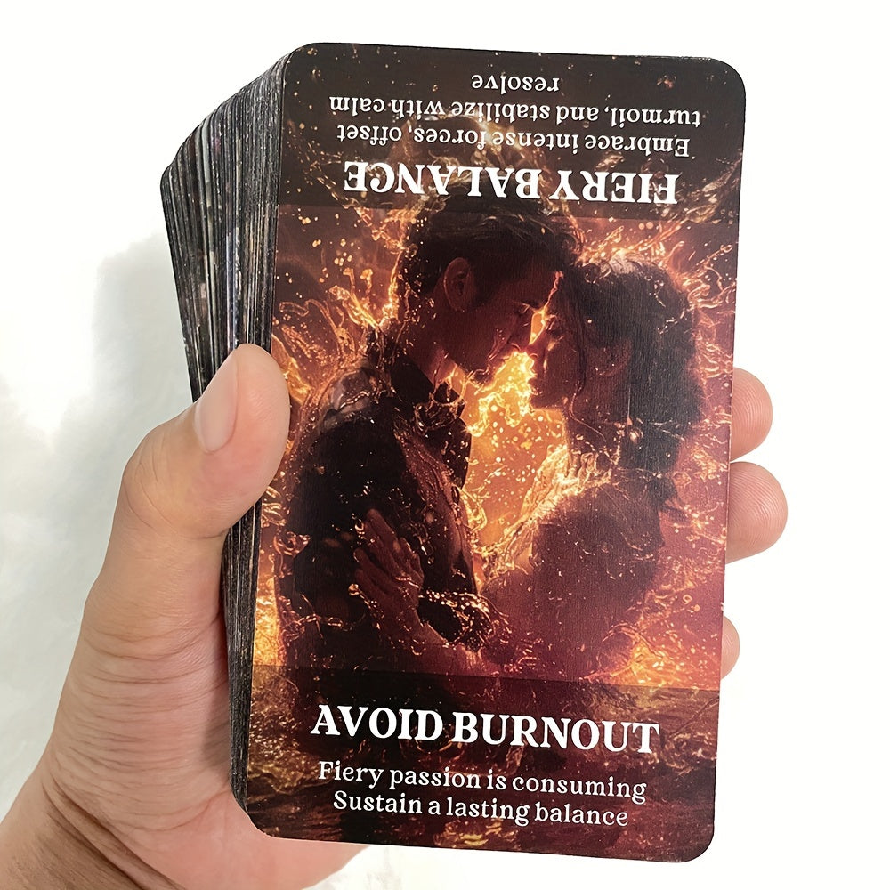 Love & Relationship Oracle Cards - Easy Tarot Deck for Beginners, English Version, Mixed Colors, Paper Material, 56 Cards - Perfect for Fortune Telling & Guiding Through Love Situations