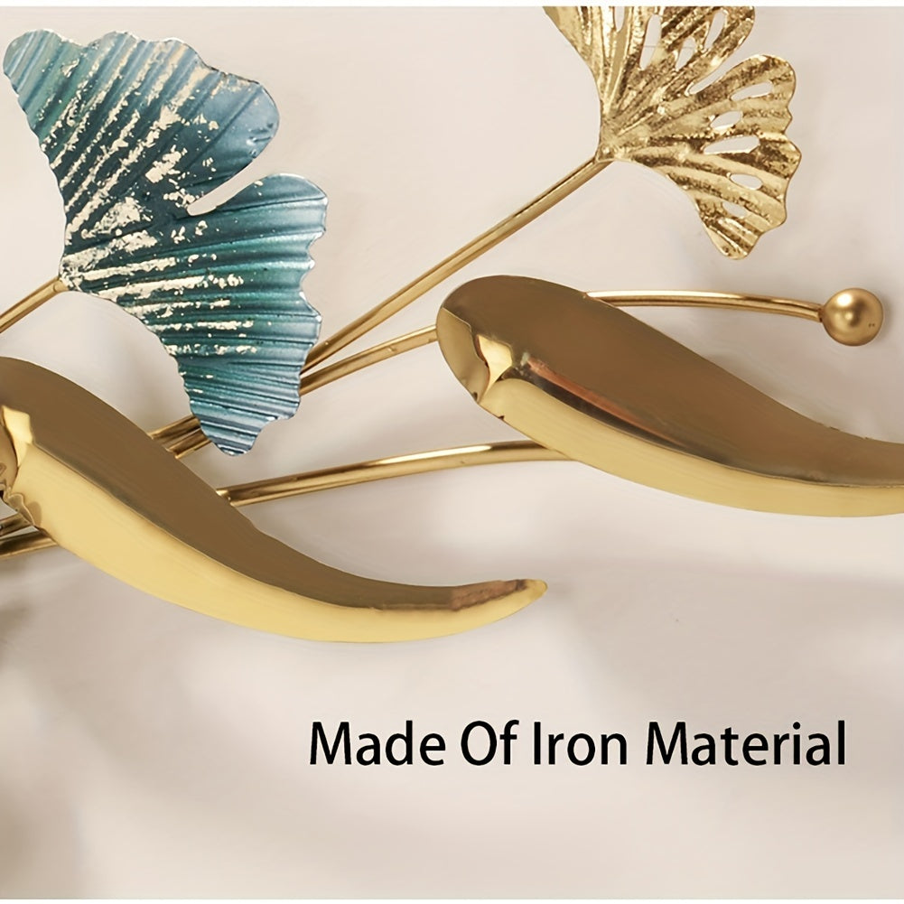 36 Inch Wall Clock For Living Room Decor, Golden Fish Decorative Wall Clock, Modern Silent Non-Ticking Wall Clock For Bedroom Entryway