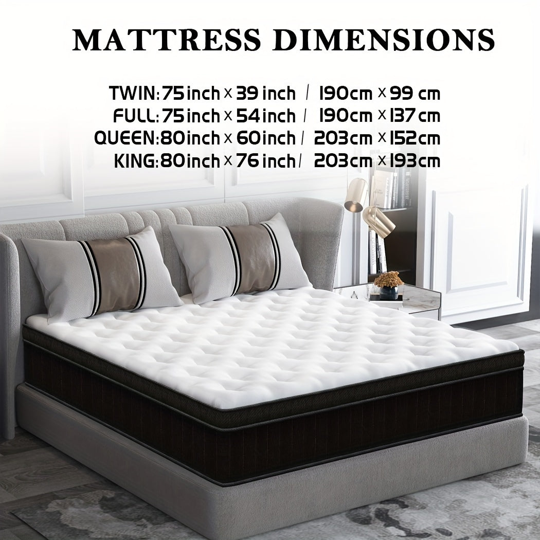 12 Inch Mattress Hybrid Spring Memory Foam Twin Full Queen King Size Medium Firm in a Box