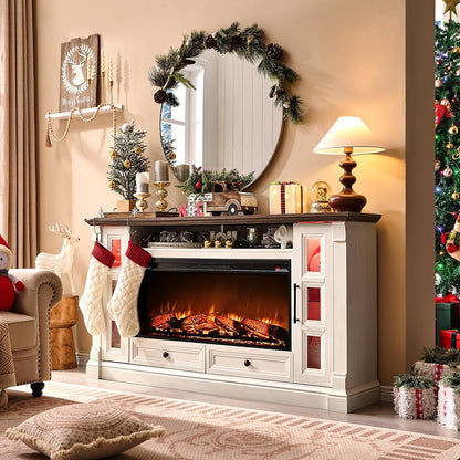 Farmhouse Fireplace TV Stand - 36" Electric for 80" TVs