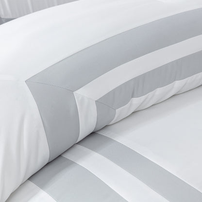 Caprice 7-Piece Modern Hotel Style Square Pattern Comforter Set with Decorative Pillows, Cal King/King/Queen/Full Size