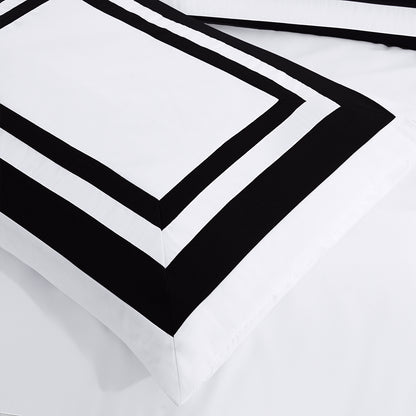 Caprice 7-Piece Modern Hotel Style Square Pattern Comforter Set with Decorative Pillows, Cal King/King/Queen/Full Size