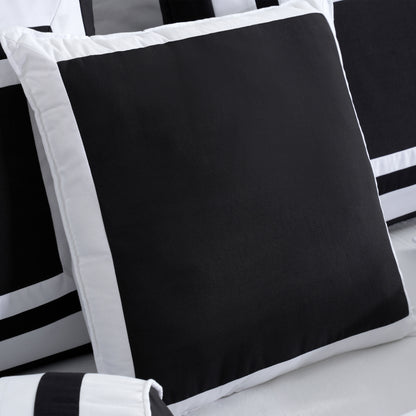 Caprice 7-Piece Modern Hotel Style Square Pattern Comforter Set with Decorative Pillows, Cal King/King/Queen/Full Size