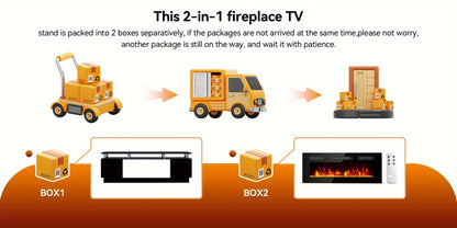 70"/80" Modern Electric Fireplace TV Stand For TVs Up To 80 Inch, With Electronic Flame And LED Lights, Luxury High Gloss Finish Entertainment Center For Living Room, Black