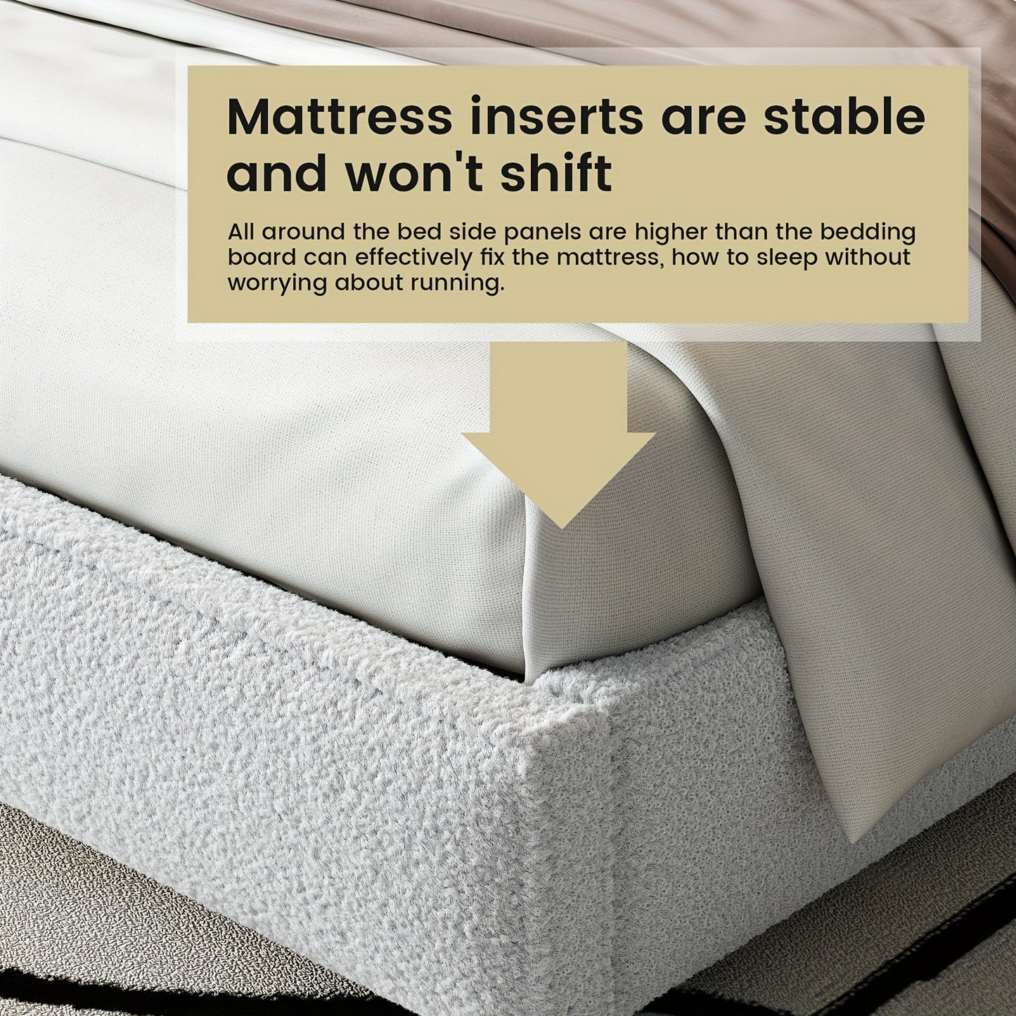 Queen & Full Size Bed Frame with Upholstered Headboard - Wood & Metal Slat Support, No Box Spring Needed, Easy Assembly, Quiet Mattress Foundation by Guyii Commercial, GUYII