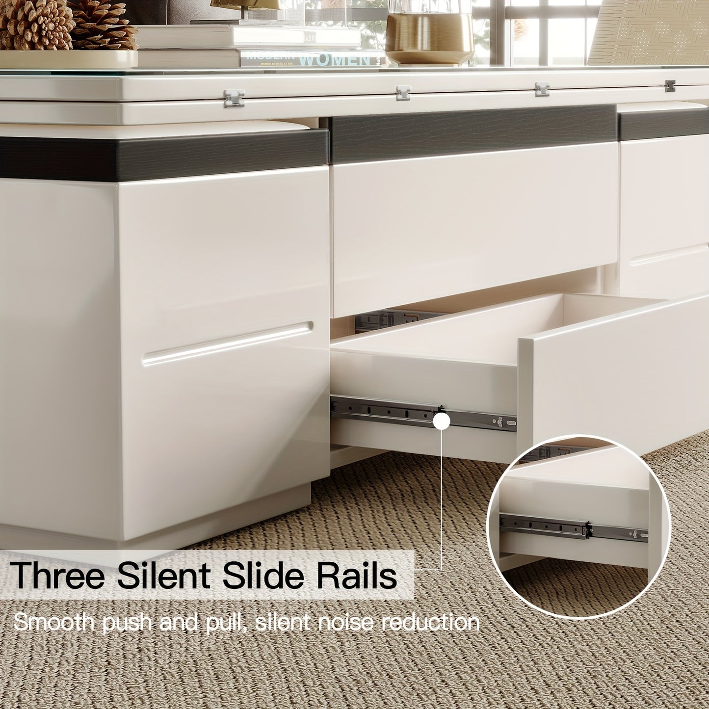 Extendable Coffee Table - 4 Storage Stools & Lift Top