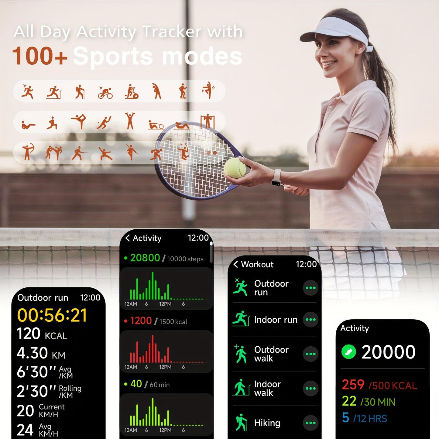 FUVEHA Smartwatch Gift for Men And Women, 1.8" HD Full Touch Screen, Make & Receive Calls, Message Notifications, 100+ Sports Modes, Lightweight & Breathable.Built-in Alexa, Compatible with Android And for iPhone.Perfect Gift