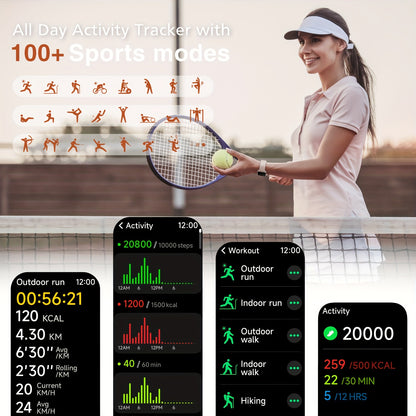 FUVEHA Smartwatch Gift for Men And Women, 1.8" HD Full Touch Screen, Make & Receive Calls, Message Notifications, 100+ Sports Modes, Lightweight & Breathable.Built-in Alexa, Compatible with Android And for iPhone.Perfect Gift