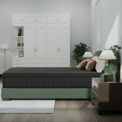 EVLWZL 10 Inches'12 InchesMattress-with Memory Spring Hybrid, Individual Pocket Spring Mattress-Twin, Full, Queen, King, Medium Firm, Cool Sleep, Mattress In A Box-for Family Rooms And Hotels In Boxed Medium Hard Halloween Ch