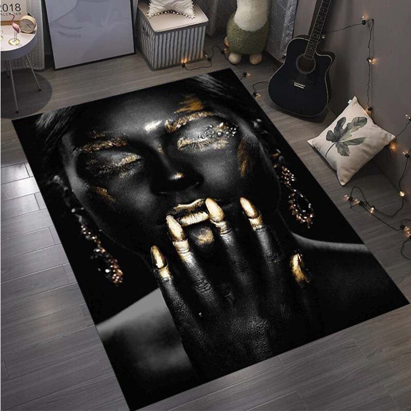 African Woman Spider Rug - Polyester Rectangular Large