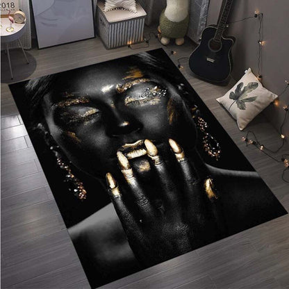 African Woman Spider Rug - Polyester Rectangular Large