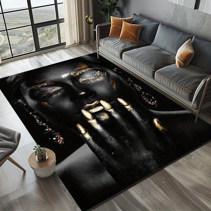 African Woman Spider Rug - Polyester Rectangular Large