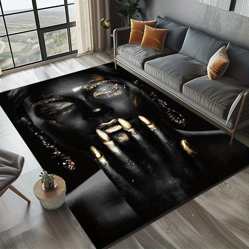 African Woman Spider Rug - Polyester Rectangular Large