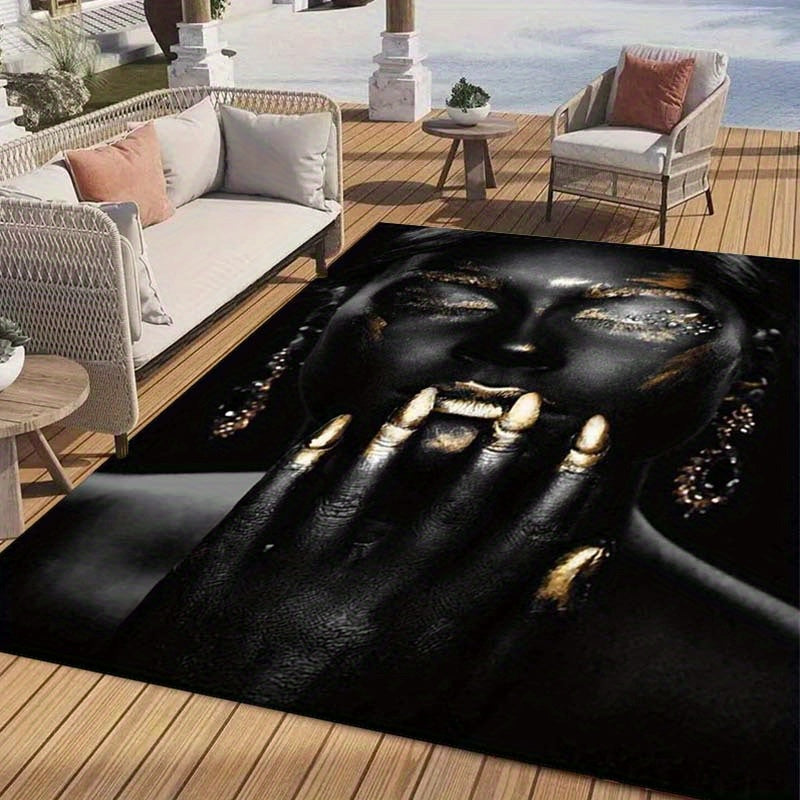 African Woman Spider Rug - Polyester Rectangular Large