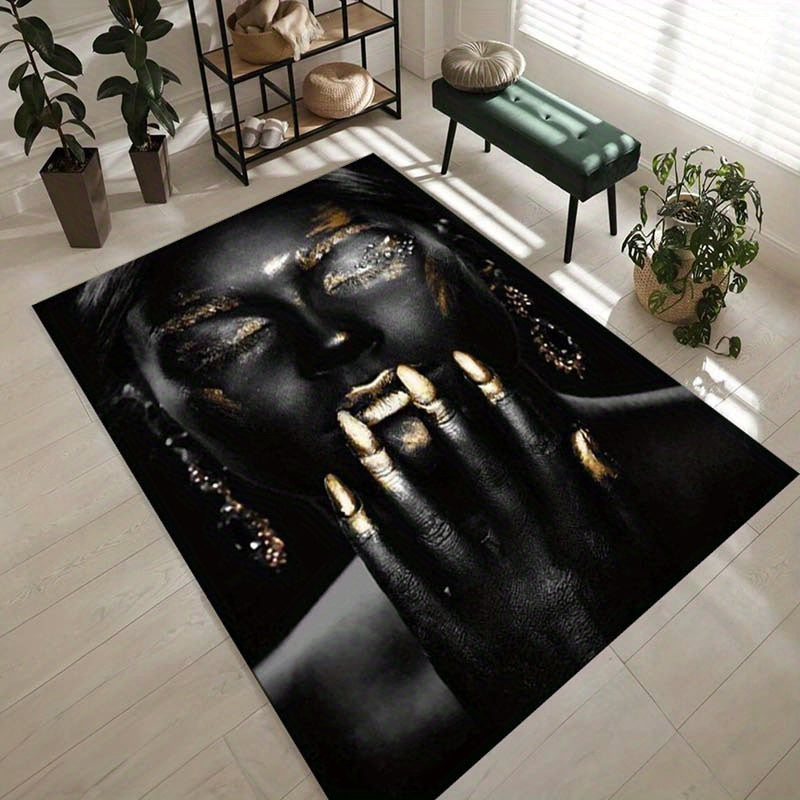 African Woman Spider Rug - Polyester Rectangular Large