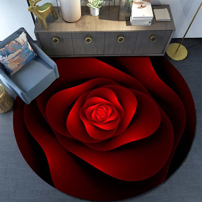 Red Rose Round Carpet - Crystal Velvet 800g/m² 59"