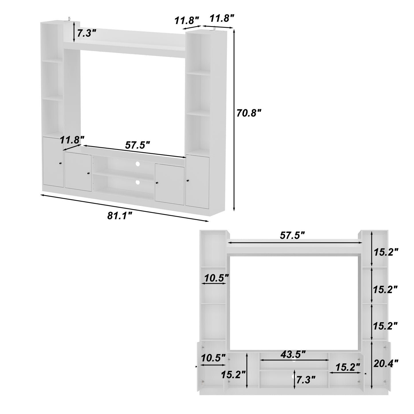 Coffee Table with Glass Top, Flip-Down Compartments, and Open Shelves