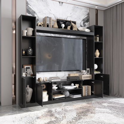 Coffee Table with Glass Top, Flip-Down Compartments, and Open Shelves