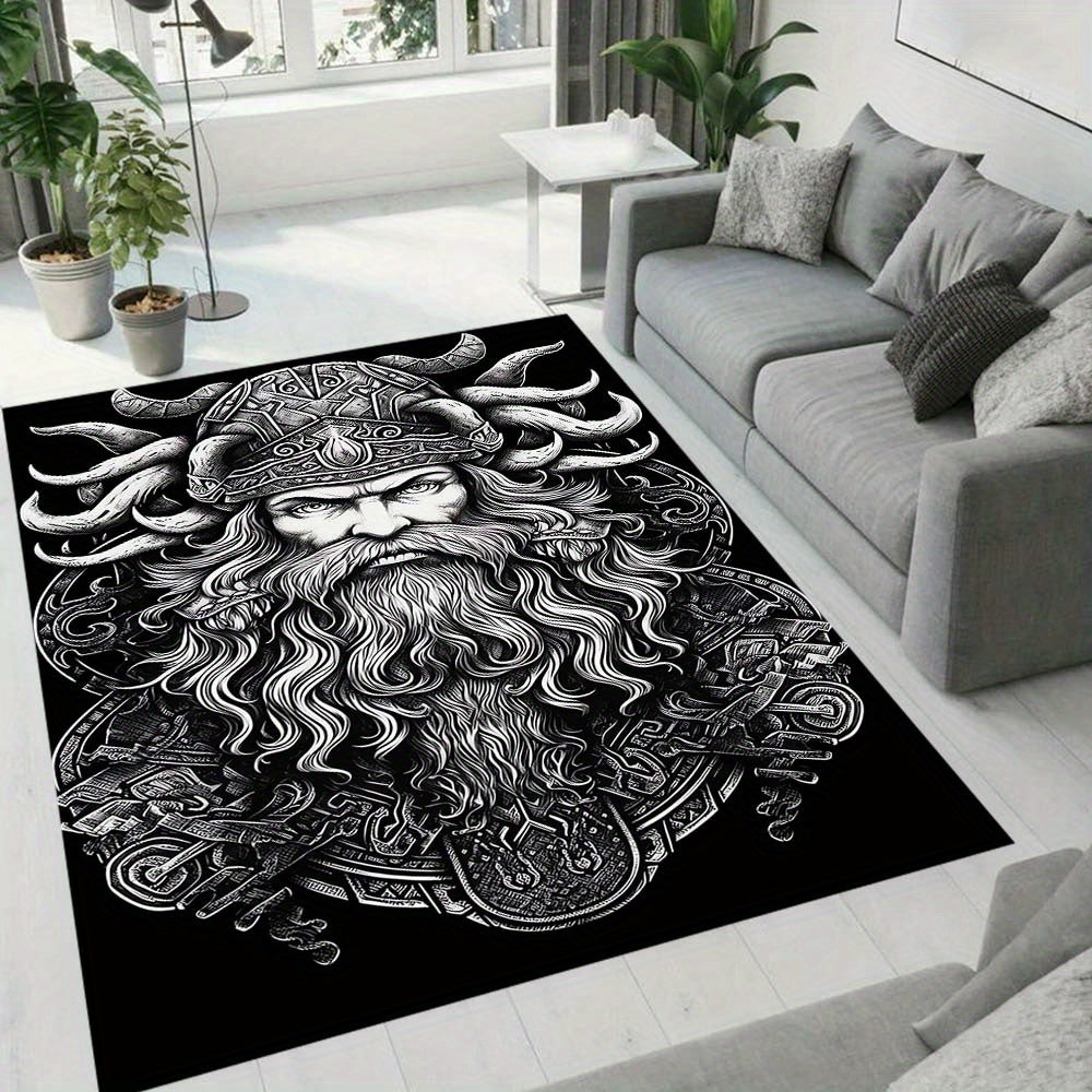 Viking Square Rug - Soft Crystal Velvet for Living Room