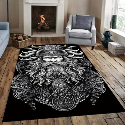 Viking Square Rug - Soft Crystal Velvet for Living Room