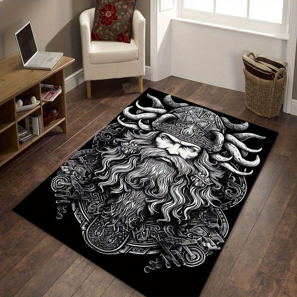 Viking Square Rug - Soft Crystal Velvet for Living Room