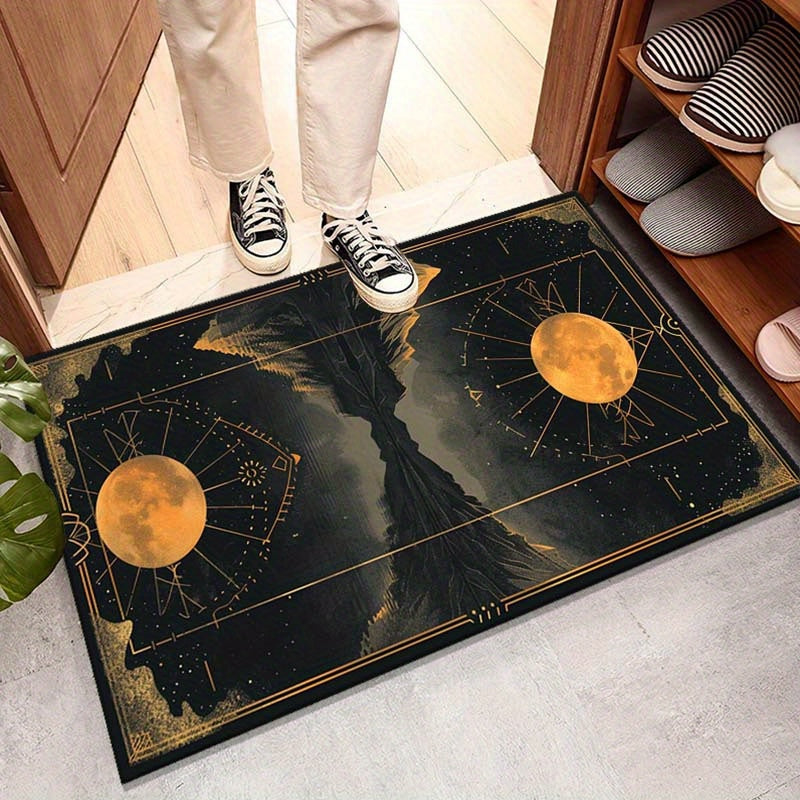 Luxurious Crystal Velvet Moon Tarot Rug - Non-Slip, Durable Indoor/Outdoor Mat For Living Room, Bedroom, Kitchen Decor - Perfect Gift