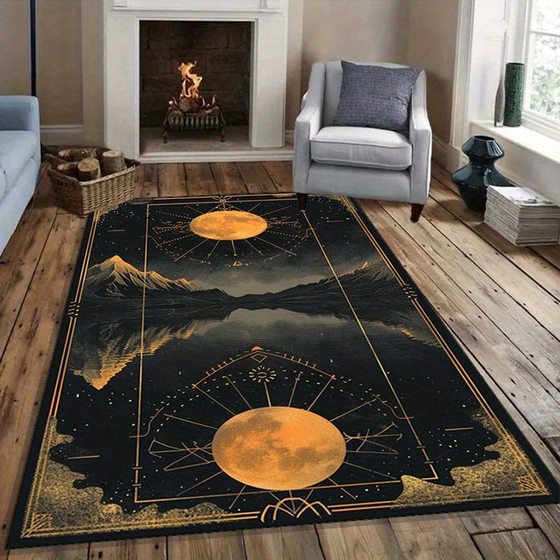 Luxurious Crystal Velvet Moon Tarot Rug - Non-Slip, Durable Indoor/Outdoor Mat For Living Room, Bedroom, Kitchen Decor - Perfect Gift