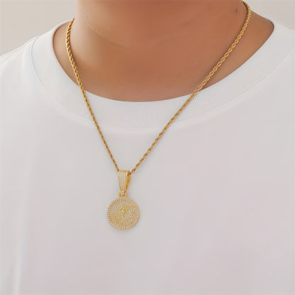 12 Zodiac Coins Necklace - 14K Gold Plated Golden Plated Hip-Hop Astrology Pendant with Synthetic Synthetic Zirconia Stones, 24in 304 Stainless Steel Chain, Unisex Jewelry Gift for Women & Men (Birthdays, Mother’s Day, Fath