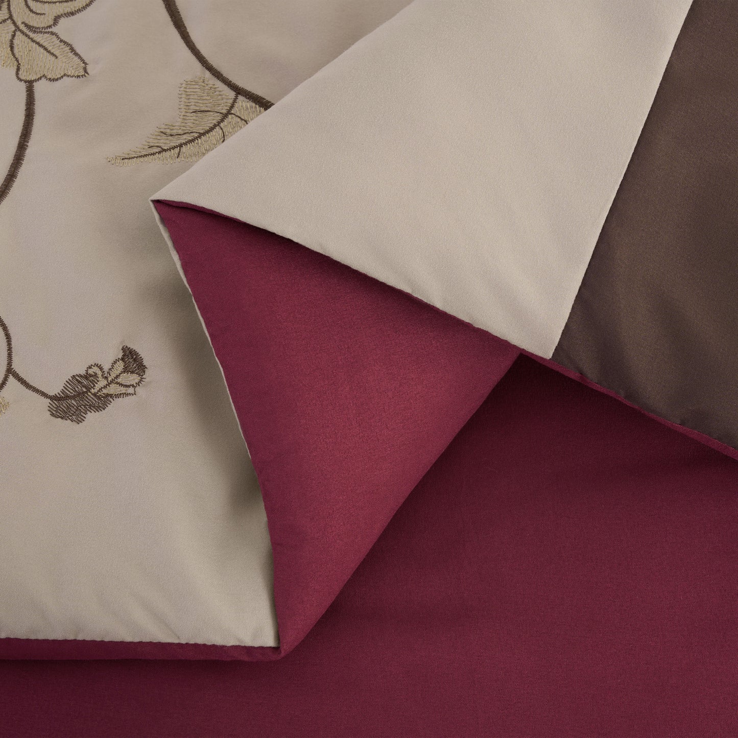 Vienna 7-Piece Embroidered Floral Comforter Set, California King/King/Queen/Full Sizes - Christmas Gift for Family and Friends