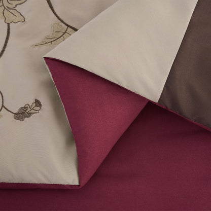 Vienna 7-Piece Embroidered Floral Comforter Set, California King/King/Queen/Full Sizes - Christmas Gift for Family and Friends