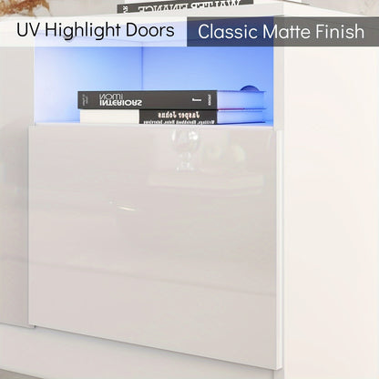 Fireplace TV Stand - Electric LED & Wood Texture