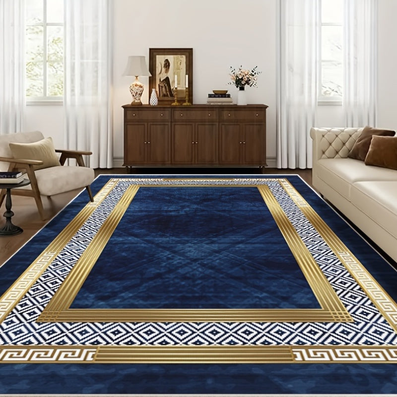 Lightweight Flat Woven Polyester Blend Area Rug – Versatile Rectangle Office, Bedroom, Living Room Rug with Machine Washable, Non-Slip Backing, Stain-Resistant Home Decor Carpet – Modern Bohemian Style Indoor Mat