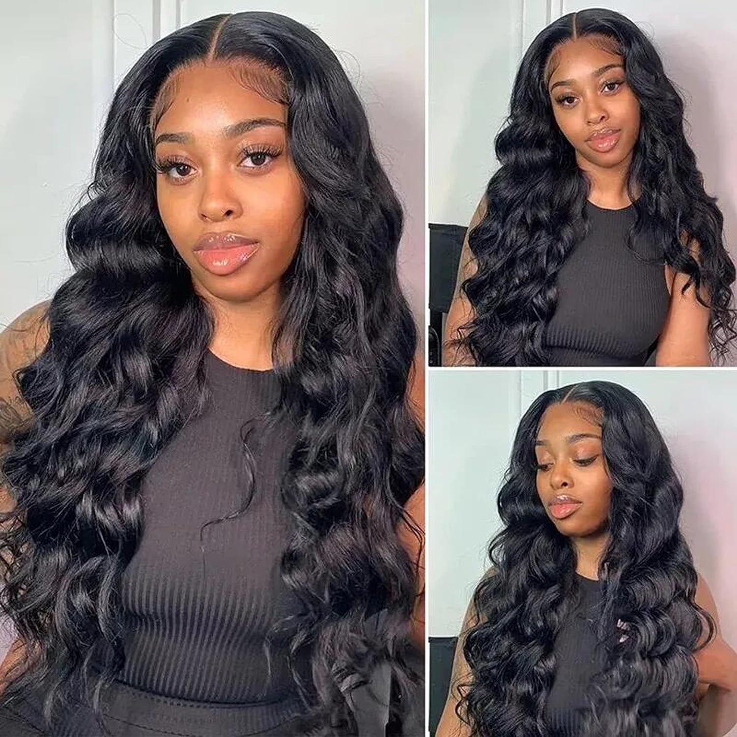 13X4 Lace Front Wig Wand Curl Body Wave 10A Human Hair Wig for Women Peruvian Unprocessed Virgin Hair Lace Frontal Wig Pre Plucked with Baby Hair 150% Density Natural Color 16Inch