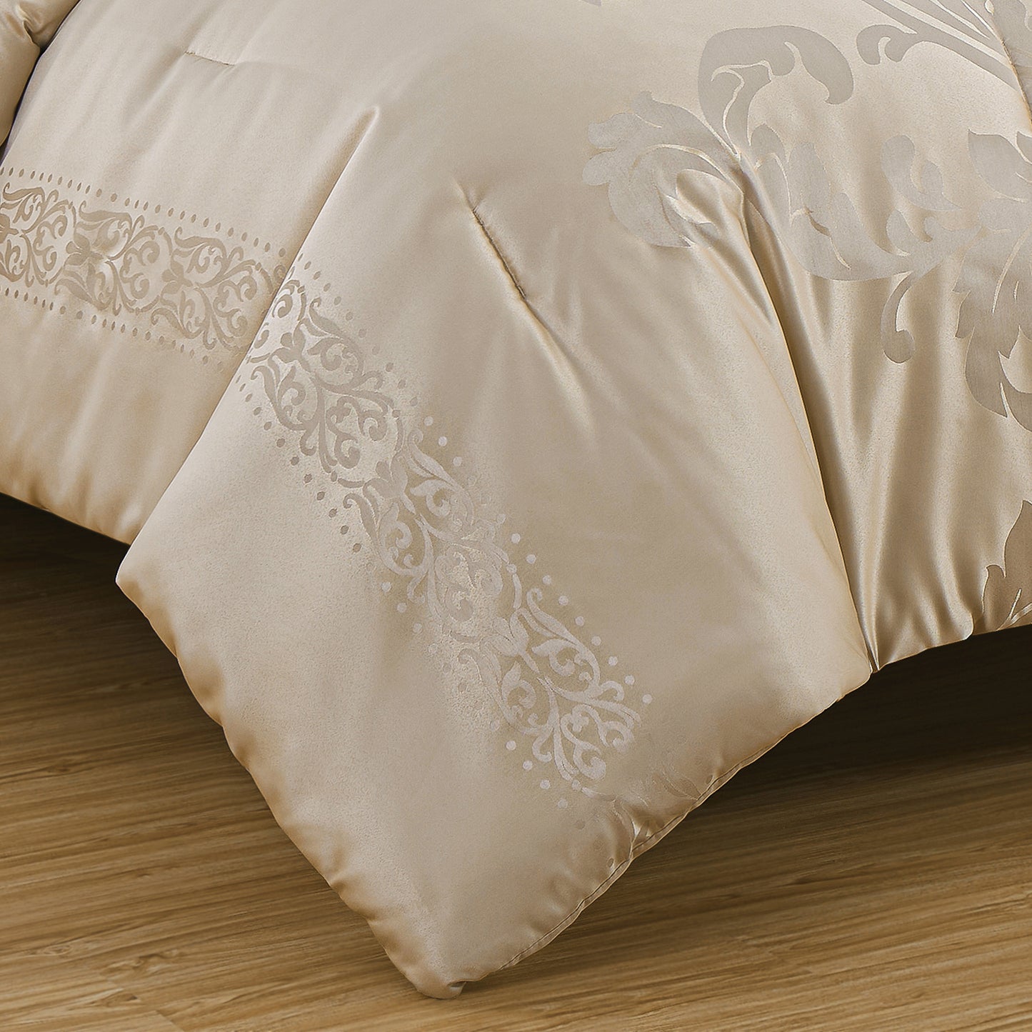 Valor 7-Piece Luxury Jacquard Floral Bed in a Bag Comforter Set