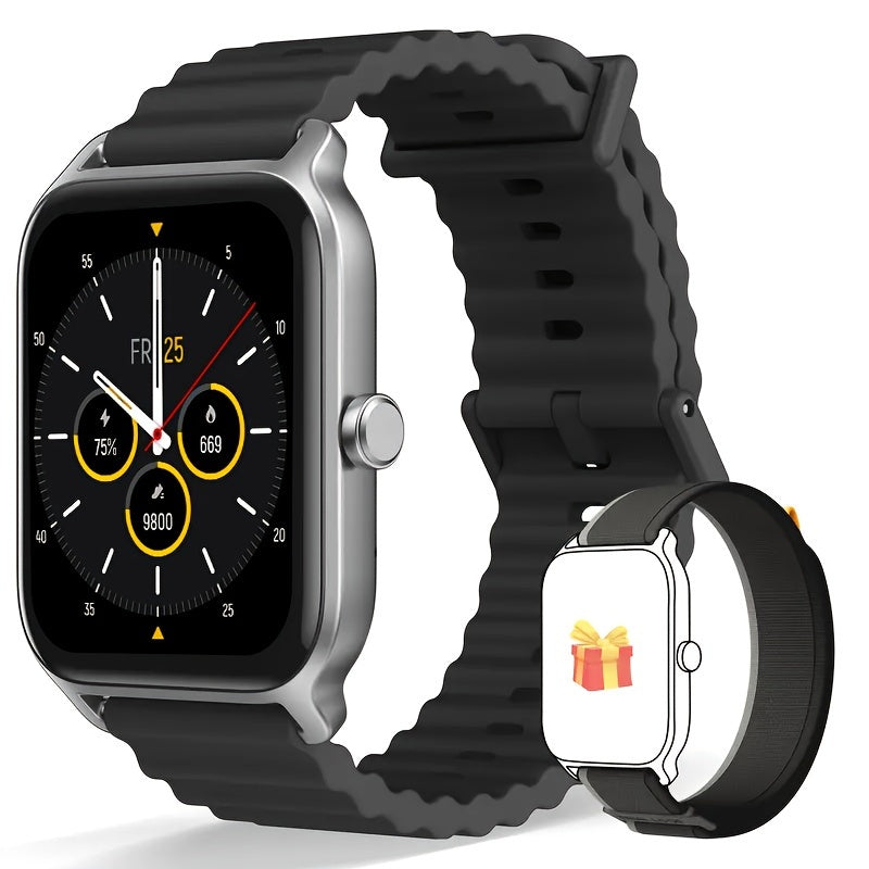 FUVEHA Smartwatch Gift for Men And Women, 1.8" HD Full Touch Screen, Make & Receive Calls, Message Notifications, 100+ Sports Modes, Lightweight & Breathable.Built-in Alexa, Compatible with Android And for iPhone.Perfect Gift