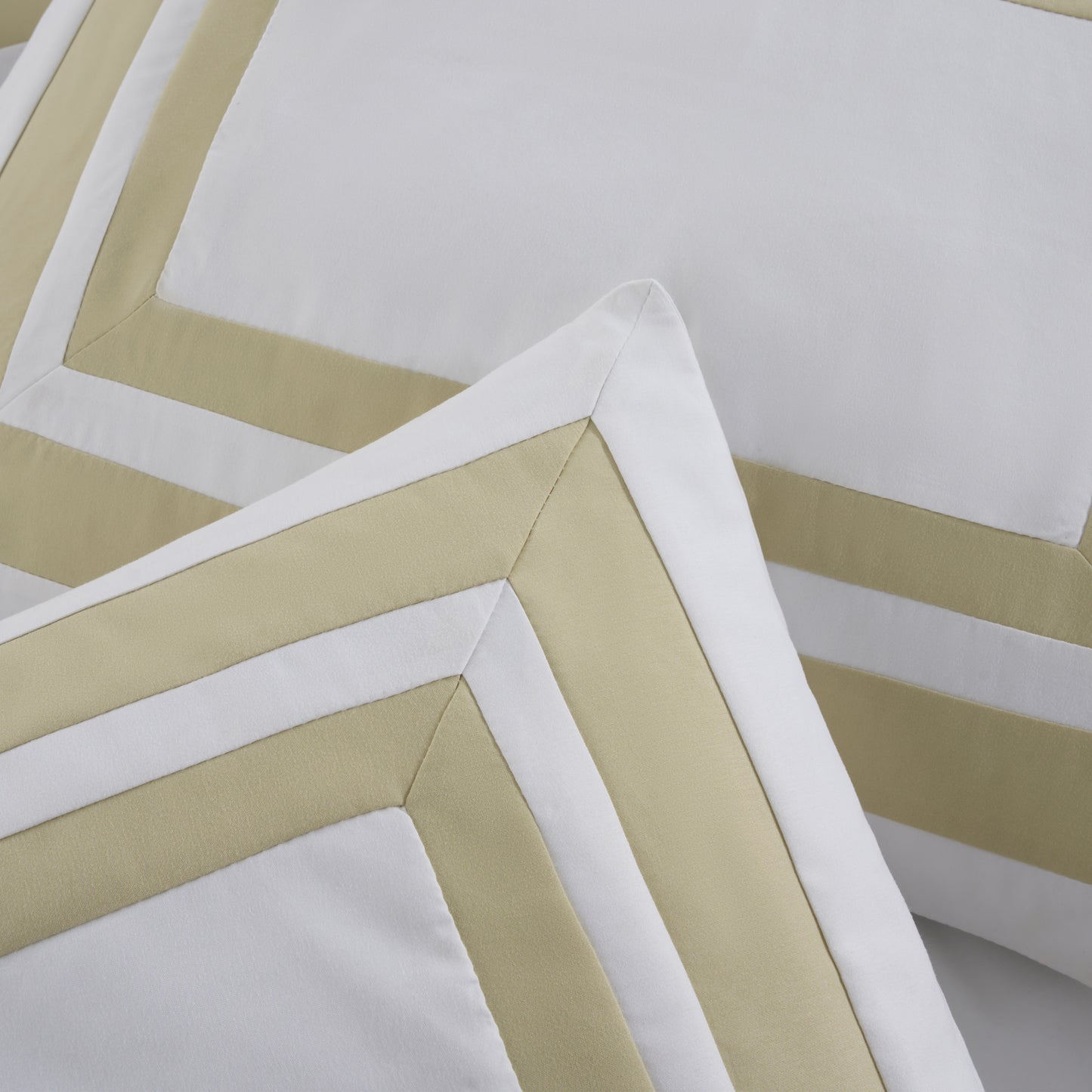 Caprice 7-Piece Modern Hotel Style Square Pattern Comforter Set with Decorative Pillows, Cal King/King/Queen/Full Size