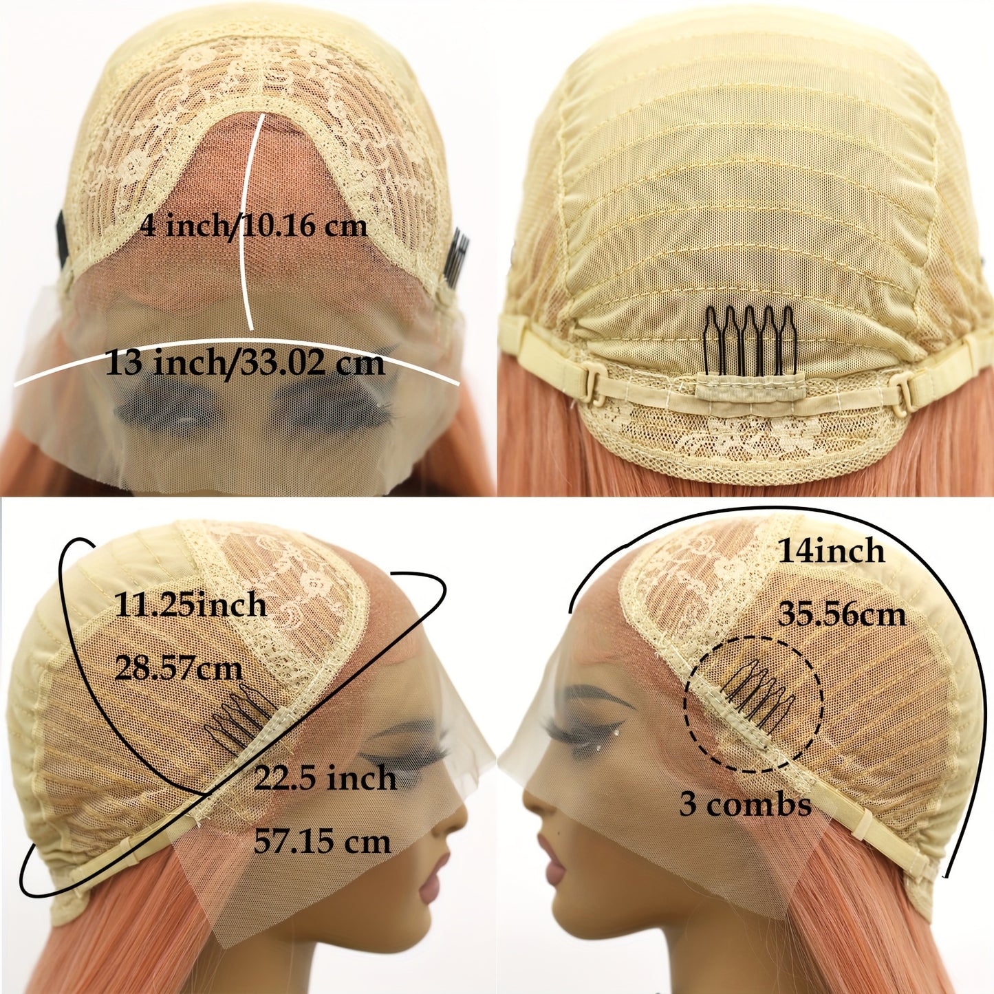 13x4 Blonde Middle Part Curly Wigs Lace Front 613 Blonde  Glueless Wavy Wig Cap Headband Curly Wig for Women with Natural Hairline Glueless Synthetic Heat Resistent Wigs 26 inch for Daily Party