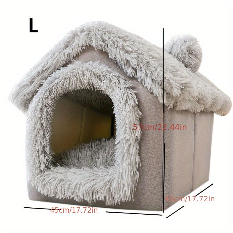 Memory Foam Dog House - Foldable Pet Bed with Cushion