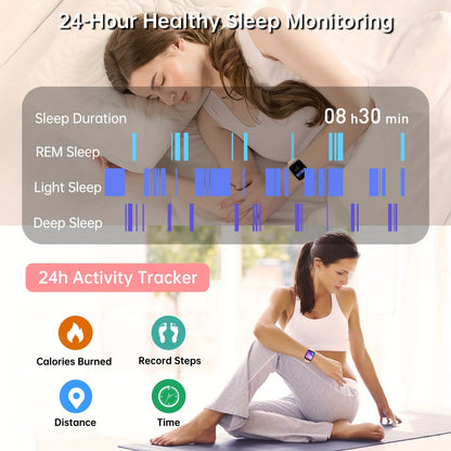 FUVEHA Smartwatch Gift for Men And Women, 1.8" HD Full Touch Screen, Make & Receive Calls, Message Notifications, 100+ Sports Modes, Lightweight & Breathable.Built-in Alexa, Compatible with Android And for iPhone.Perfect Gift